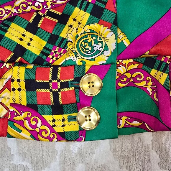 Vintage Peter Nygard For Saks Fifth Avenue Silk Jacket Size 12 Artsy Multicolor - Picture 8 of 12